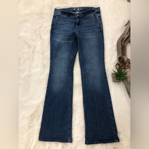 WHBM White House Black Market Flare Wide Leg Jeans Size 4 - Picture 1 of 8